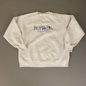 Delta‎ Florida Ft Myers Beach Sweatshirt Colorful Graphic Vintage Adult Size L